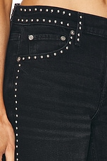 RE/DONE Studded Mid Rise Wide Leg in Crafted Black Stud, view 7, click to view large image.