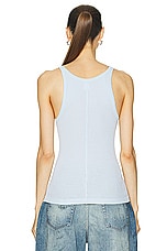 RE/DONE Ribbed Tank in Baby Blue, view 3, click to view large image.