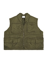 Reebok x Hed Mayner Pocketed Vest in Army Green, view 1, click to view large image.