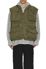 Reebok x Hed Mayner Pocketed Vest in Army Green, view 4, click to view large image.