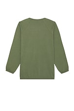 Reebok x Hed Mayner Long Sleeve T-shirt in Army Green, view 2, click to view large image.