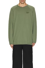 Reebok x Hed Mayner Long Sleeve T-shirt in Army Green, view 4, click to view large image.