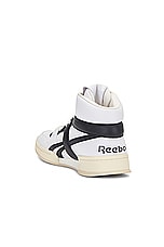 Reebok Bb5600 Sneaker in White & Black, view 3, click to view large image.
