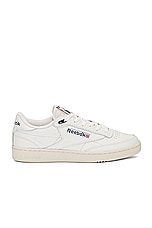 Reebok Club C 85 Vintage Sneaker in Chalk, Black, & Paper White, view 1, click to view large image.