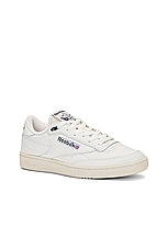 Reebok Club C 85 Vintage Sneaker in Chalk, Black, & Paper White, view 2, click to view large image.