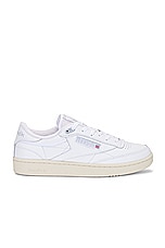 Reebok Club C 85 Vintage Sneaker in White, Purgry, & Paper White, view 1, click to view large image.