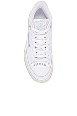 Reebok Club C 85 Vintage Sneaker in White, Purgry, & Paper White, view 4, click to view large image.