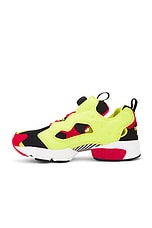 Reebok Istapump Fury 95 in Hyper Green & Red, view 5, click to view large image.