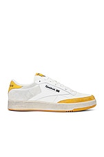 Reebok X NGG Club C Sneaker In White &amp; Orange in White & Orange, view 1, click to view large image.