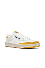 Reebok X NGG Club C Sneaker In White &amp; Orange in White & Orange, view 2, click to view large image.
