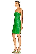 REMAIN Arianne Leather Dress in Fern Green, view 3, click to view large image.