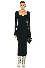 REMAIN Dense Curved Neck Dress in BLACK, view 1, click to view large image.