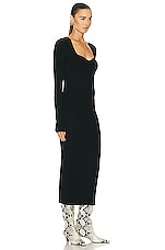 REMAIN Dense Curved Neck Dress in BLACK, view 2, click to view large image.