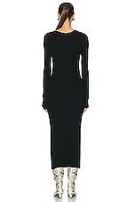 REMAIN Dense Curved Neck Dress in BLACK, view 3, click to view large image.