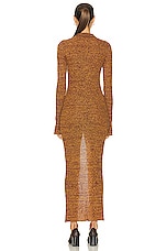 REMAIN Long Rib Button Dress in Old Gold Combo, view 3, click to view large image.
