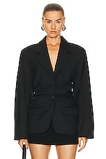REMAIN Drapy Suiting Blazer in Black, view 1, click to view large image.