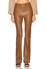 REMAIN Floral Bootcut Leather Pant in Dachshund Brown | FWRD REMAIN Floral Bootcut Leather Pant in Dachshund Brown | FWRD