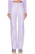 REMAIN Leather Straight Pant in Pastel Lilac, view 1, click to view large image.