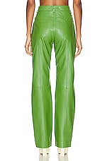 REMAIN Leather Straight Pants in FOREST GREEN, view 3, click to view large image.