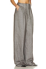 REMAIN Herringbone Ring Pants in Coffee Bean Combo, view 2, click to view large image.