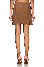 REMAIN Suede Slit Skirt in Emperador, view 3, click to view large image.