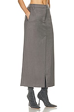 REMAIN Long Suiting Skirt in Dark Gull Gray, view 2, click to view large image.