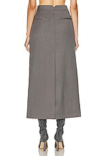 REMAIN Long Suiting Skirt in Dark Gull Gray, view 3, click to view large image.
