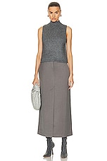 REMAIN Long Suiting Skirt in Dark Gull Gray, view 4, click to view large image.