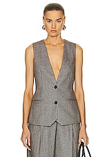 REMAIN Herringbone Waistcoat in Coffee Bean Combo, view 1, click to view large image.