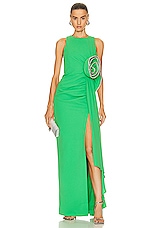 Rachel Gilbert Santiago Gown in Green, view 1, click to view large image.