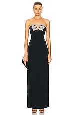 Rachel Gilbert Lukas Gown in Black, view 1, click to view large image.