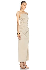 Rachel Gilbert Prescott Dress in Tan, view 3, click to view large image.