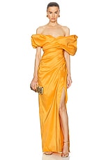 Rachel Gilbert Gia Gown in Gold, view 1, click to view large image.