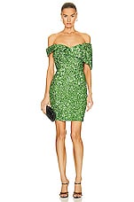 Rachel Gilbert Mirella Mini Dress in Green, view 1, click to view large image.