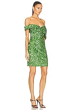 Rachel Gilbert Mirella Mini Dress in Green, view 2, click to view large image.