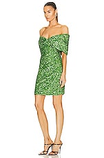 Rachel Gilbert Mirella Mini Dress in Green, view 3, click to view large image.