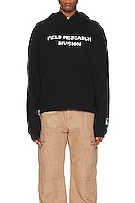 Reese Cooper Field Research Division Hooded Sweatshirt in Black, view 4, click to view large image.