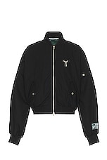 Reese Cooper Cotton Ripstop Bomber Jacket in Black, view 1, click to view large image.