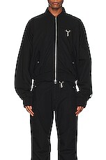 Reese Cooper Cotton Ripstop Bomber Jacket in Black, view 5, click to view large image.