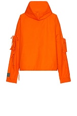 Reese Cooper Modular Pocket Hooded Jacket In Orange Ripstop in Orange, view 2, click to view large image.