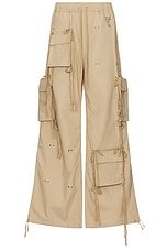 Reese Cooper Modular Pocket Cargo Pant In Khaki Ripstop in Khaki, view 1, click to view large image.