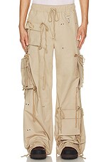 Reese Cooper Modular Pocket Cargo Pant In Khaki Ripstop in Khaki, view 5, click to view large image.