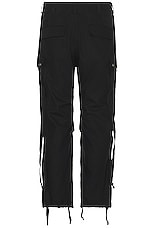 Reese Cooper Cotton Ripstop Wide Leg Cargo Pant in Black, view 2, click to view large image.