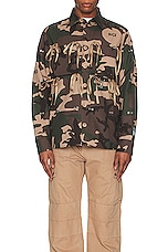 Reese Cooper Modular Pocket Button Down Shirt in Camo, view 4, click to view large image.