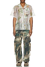 Reese Cooper Desert Brush Printed Mesh Short Sleeve Cargo Shirt in Multi, view 5, click to view large image.