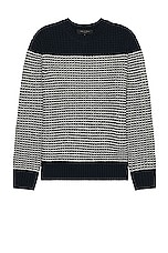 Rag & Bone Ernie Stripe Crew in Navy, view 1, click to view large image.