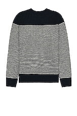 Rag & Bone Ernie Stripe Crew in Navy, view 2, click to view large image.