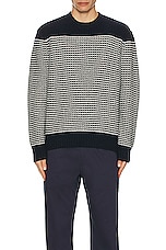 Rag & Bone Ernie Stripe Crew in Navy, view 4, click to view large image.