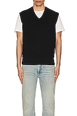 Rag & Bone Harvey Sweater Vest in Black, view 3, click to view large image.