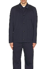 Rag & Bone Evan Cotton Sateen Chore Jacket in Navy, view 3, click to view large image.